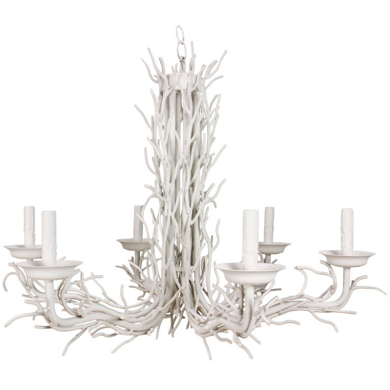 6 Arm Faux Coral Chandelier at 1stDibs