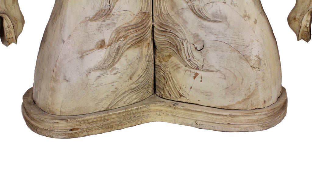 Italian A Large Carved and Painted Three Horse Head Table