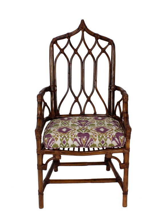 American Set of 8 McGuire Rattan Chairs