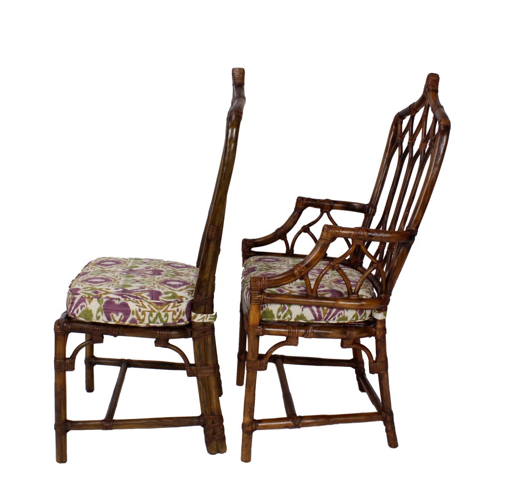 Set of 8 McGuire Rattan Chairs In Excellent Condition In Palm Beach, FL