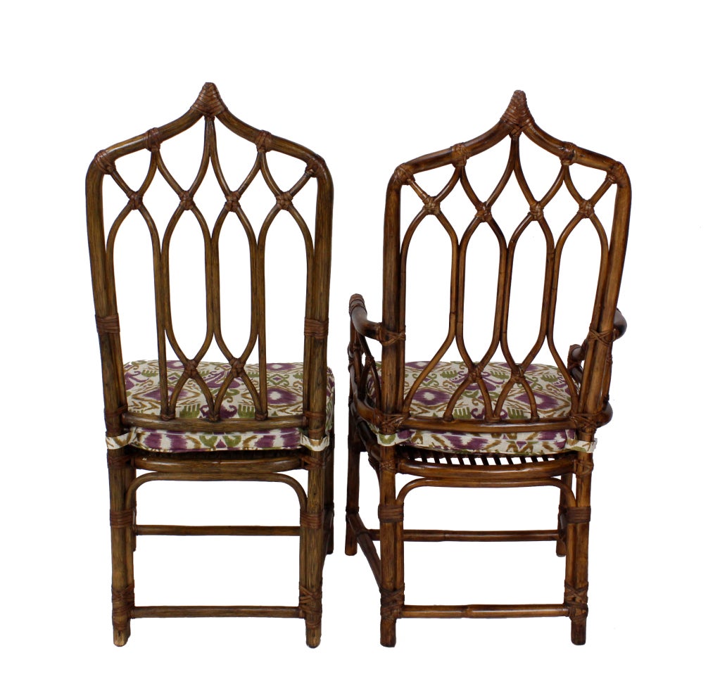 Set of 8 McGuire Rattan Chairs 1