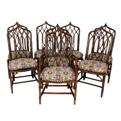 Set of 8 McGuire Rattan Chairs