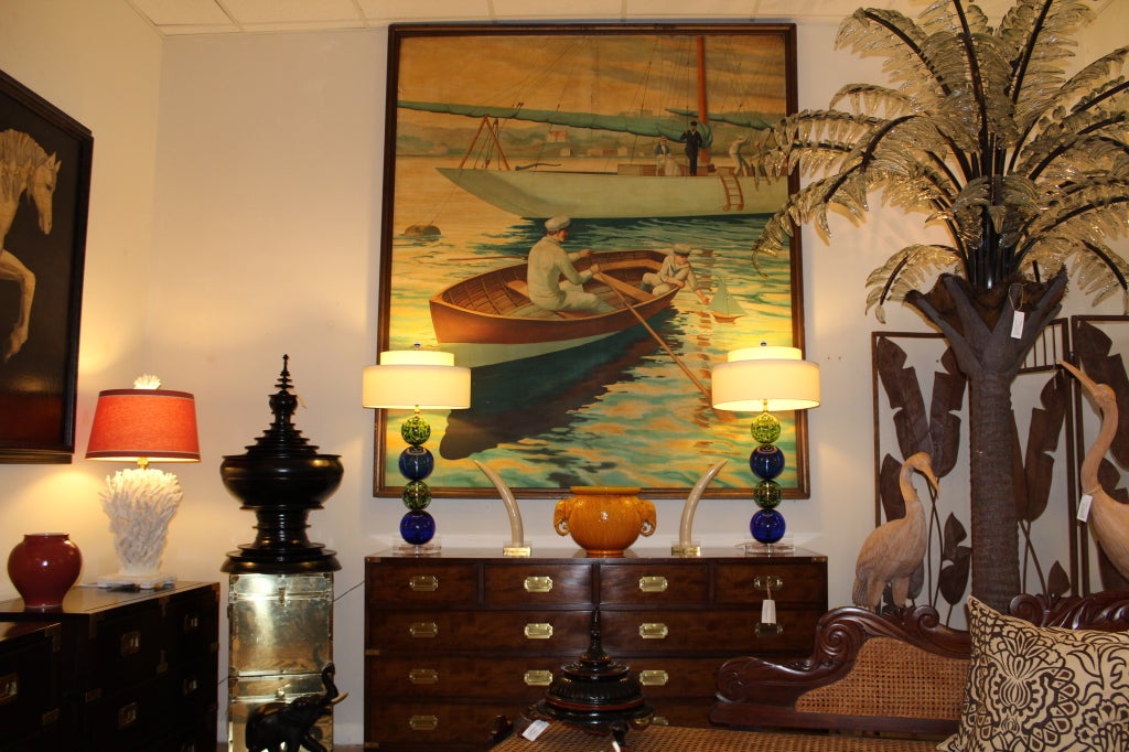 Huge Painting of A Private Yacht Scene by William Skilling 2