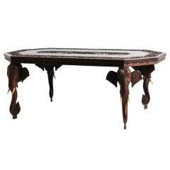 Anglo Indian Carved Low or Cocktail Table