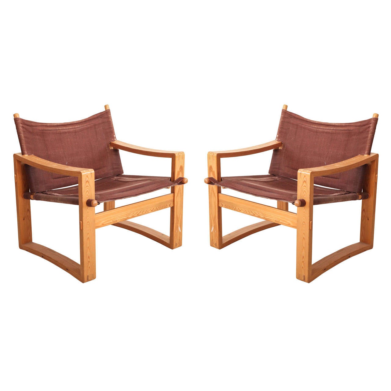 Danish Safari Chairs in Bentwood and Canvas