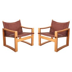 Danish Safari Chairs in Bentwood and Canvas