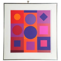 One of a Pair of Signed and Numbered Off-Set Lithographs by Victor Vasarely