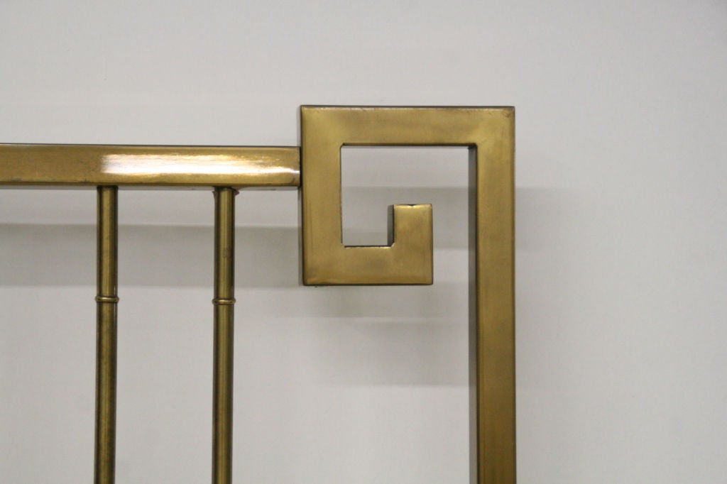 Mastercraft Brass Greek Key King Headboard In Excellent Condition For Sale In Los Angeles, CA