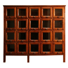 Italian Wooden Pasta Cabinet w/ 20 Glass Front Drawers