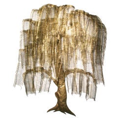 6 Ft. Brass Tree Wall Sculpture, possibly designed by C. Jere