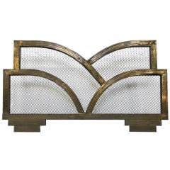 Art Deco Brass Fireplace Screen