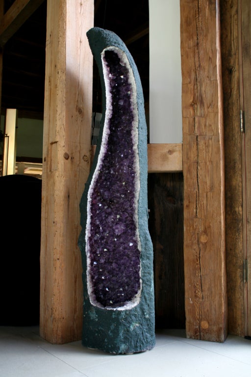Tall purple Amethyst crystal geode, from Brazil.  Incredible in size, standing at a tall 5' 3