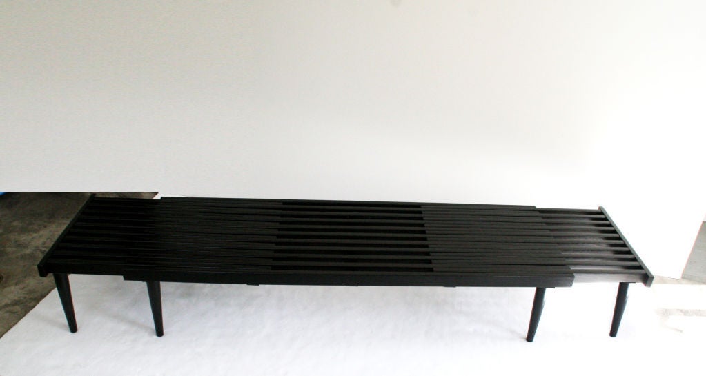American Expandable Wood Slat Bench For Sale