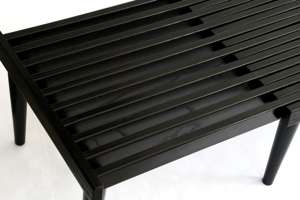 Mid-20th Century Expandable Wood Slat Bench For Sale