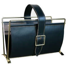 Hermes Leather & Brass Magazine Holder