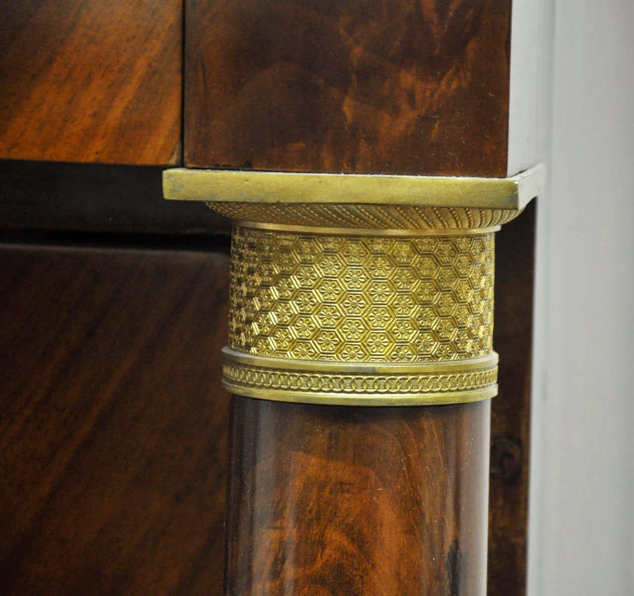 French Empire Mahogany Commode with Marble Top and Ormolu Mounts