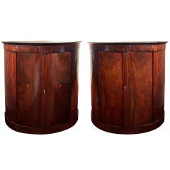 Antique Pair of Demi-lune Cabinets