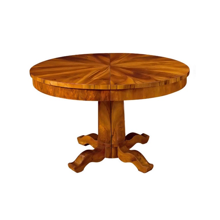 Round Biedermeier Extendible Center Dining Table For Sale