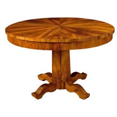 Round Biedermeier Extendible Center Dining Table