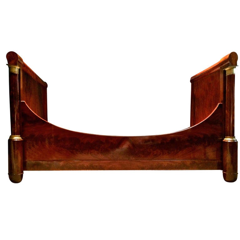 Charles X French Mahogany Bed For Sale