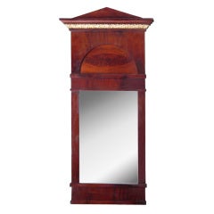 North German Biedermeier Neoclassical Mahogany Mirror