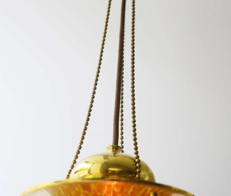 Precious Vienna Secession Hanging Lamp by Loetz Witwe For Sale 2