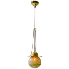 Precious Vienna Secession Hanging Lamp by Loetz Witwe