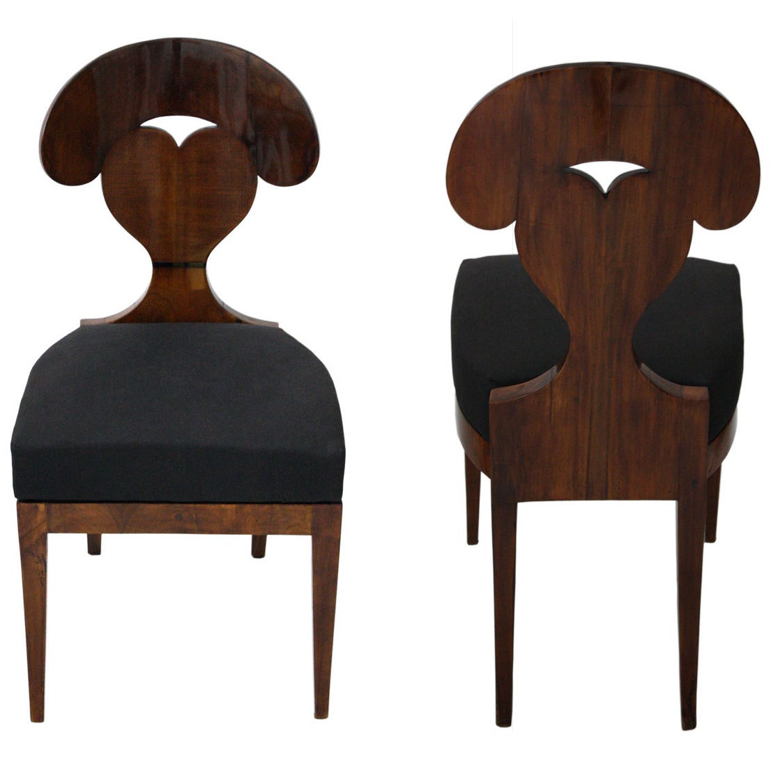 Pair of Biedermeier side chairs For Sale