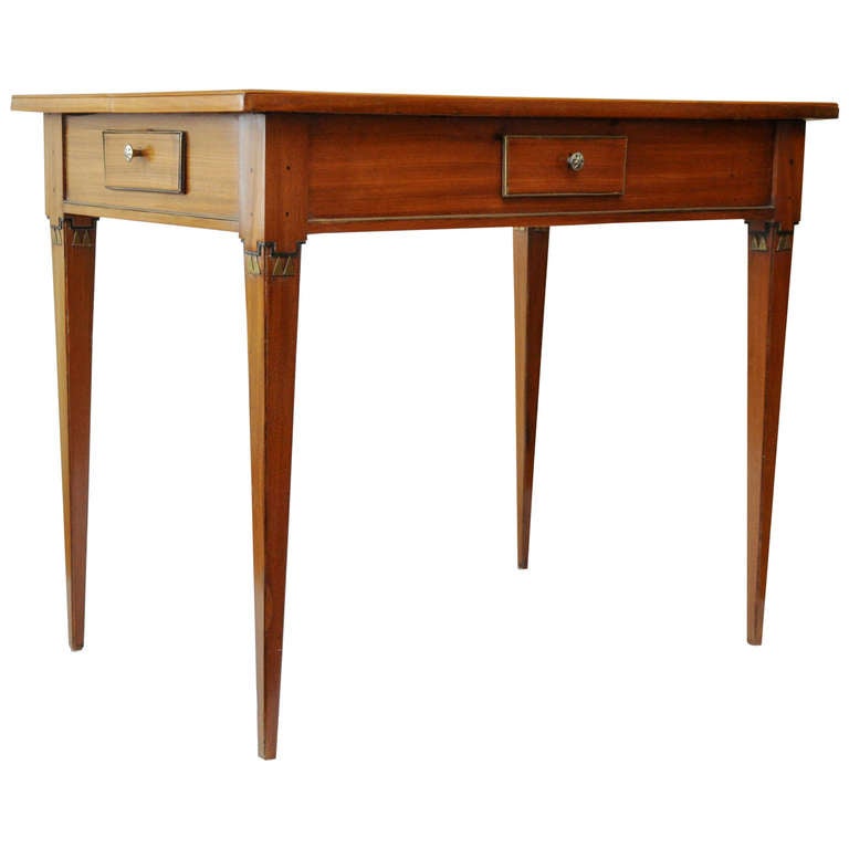 Biedermeier Neoclassical Mahogany Side Table For Sale