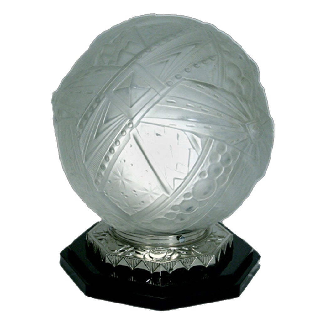 Muller Frères Lunéville Art Deco Glass Lamp For Sale