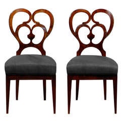 Looped Walnut Biedermeier Chairs
