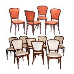 Set of twelve Gustav Siegel side chairs made by Thonet Brothers