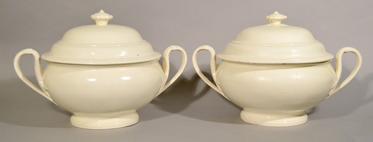 A Pair of Massive Leeds Creamware Soup Tureens & Covers
