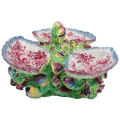 A Fine Bow Porcelain Triple Shell-form Salt