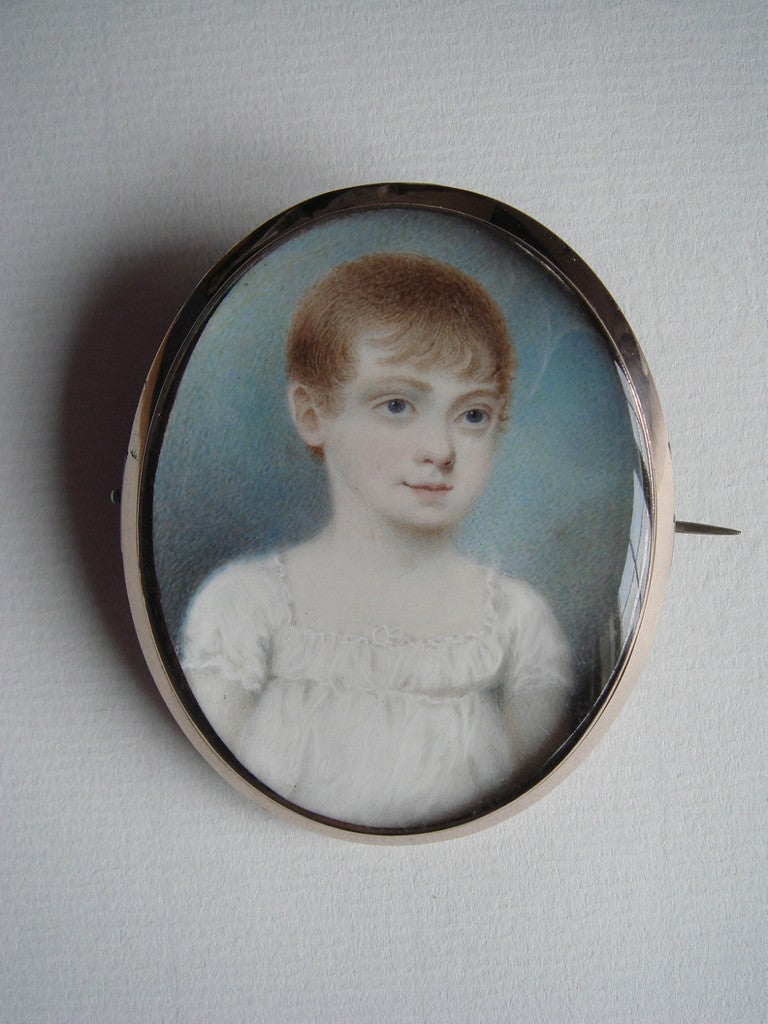 A Charming English Portrait Miniature of a Young Child