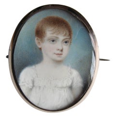 A Charming English Portrait Miniature of a Young Child