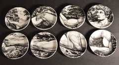 A Complete Set of Eight Piero Fornasetti Adam Coasters in Original Box.