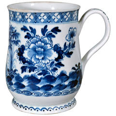 Bow Porcelain Chinoiserie Underglaze Blue Baluster Tankard, Circa 1760-70.