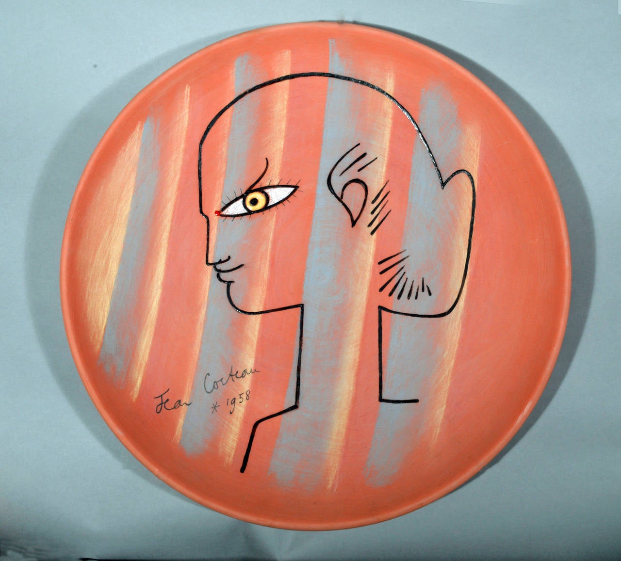 Number seven of 30.

Painted and partially glazed terracotta dish.

With original illustrated 