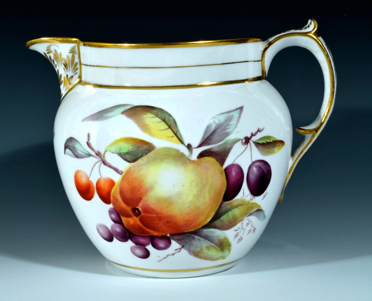 Regency Davenport Porcelain Fruit Decorated Jug