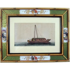 A Set of Six Chinese Watercolours of Chinese Junks and Sampans