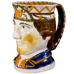 A Very Large Prattware Mug in the form of Admiral Rodney