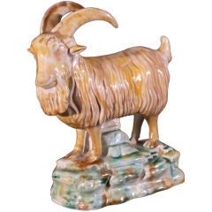 Antique A Large British Pottery Model of a Ram