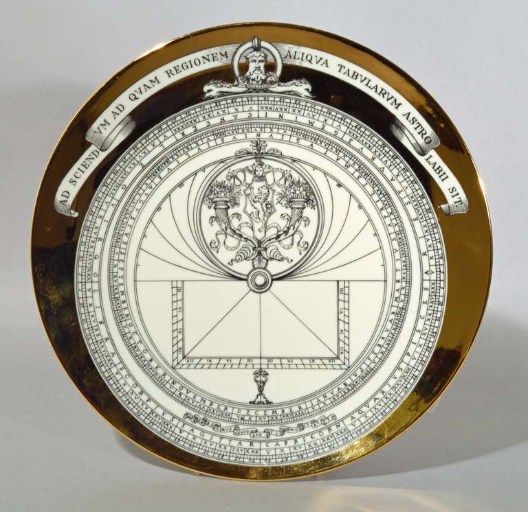 Italian A Set of Six Piero Fornasetti Astrolabe Plates circa 1965-1970