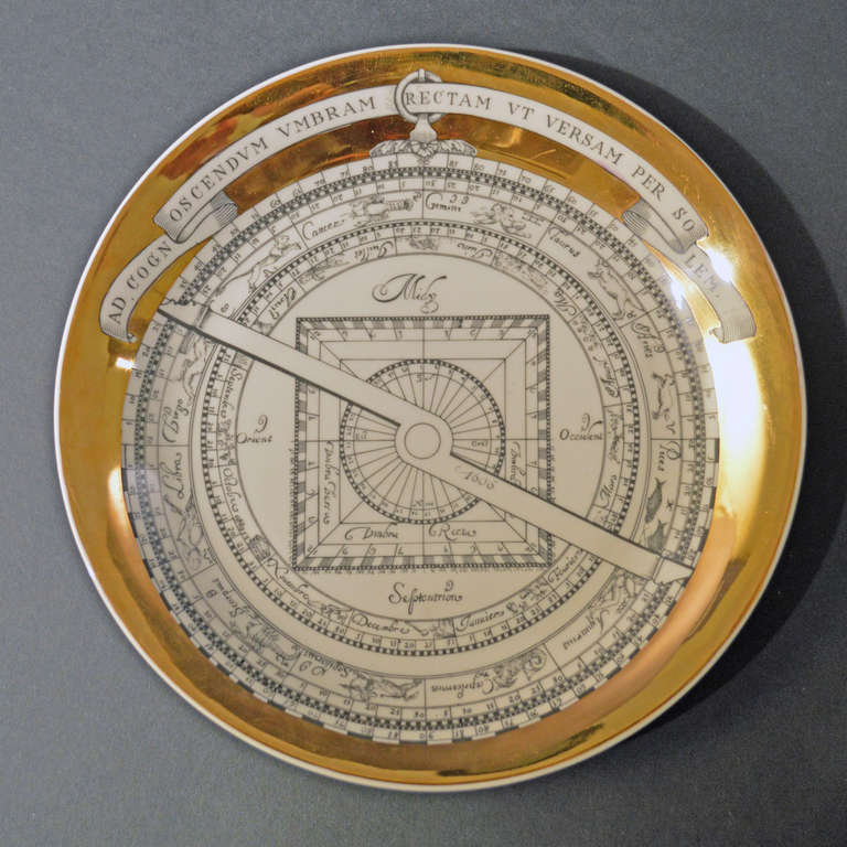 A Set of Six Piero Fornasetti Astrolabe Plates circa 1965-1970 2