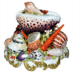 Chamberlain Worcester Porcelain Sea Shell Centerpiece, Regency Period.