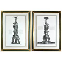 Giovanni Battista Piranesi Pair of Monumental Framed Etchings of Candleabra.