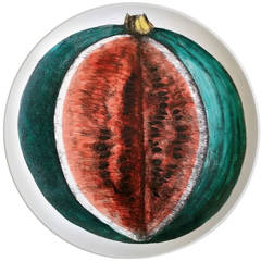 Retro Piero Fornasetti  Sezioni Di Frutta Plate Depicting a Watermelon