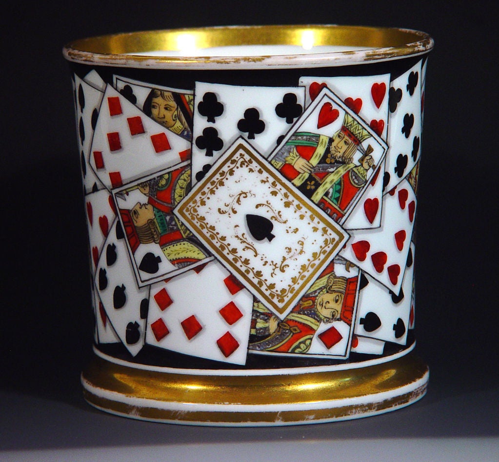 A Rare Coalport Porcelain Playing Card Mug