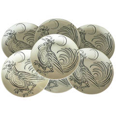 Piero Fornasetti Porcelain Uccelli Calligrafici Bird Plates 9